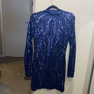 Midnight Blue Sequined Dress